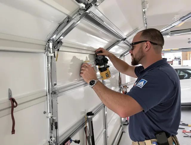 Buena Park Garage Door Repair technician quieting a noisy garage door in Buena Park
