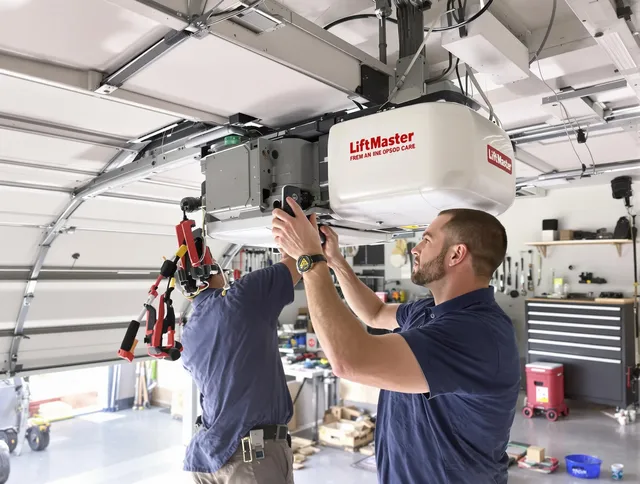 Buena Park Garage Door Repair technician performing advanced diagnostics on garage opener in Buena Park